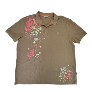 U.S. Polo Assn. XXL Brown Splatter Paint Polo Shirt‎ Short Sleeve Men's Casual
